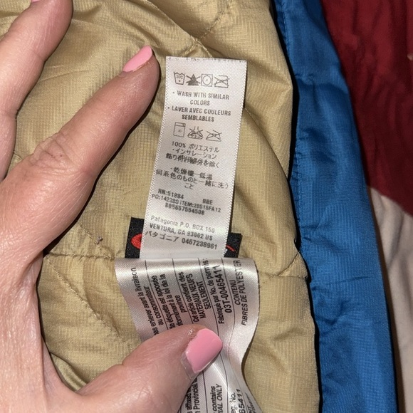 Patagonia Stoss Puffer Jacket Hoodie Full Zip Blue Men’s Size Large - Picture 3 of 10